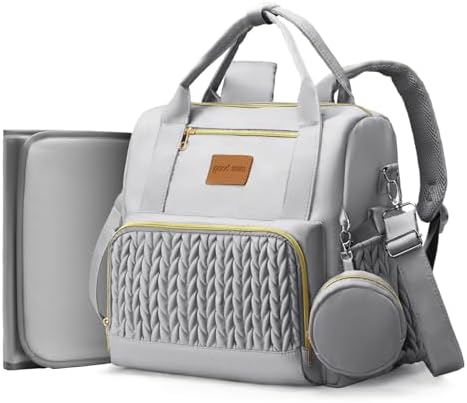 Backpack Diaper Bag,Stylish Waterproof Baby Diaper Bags with Chan...