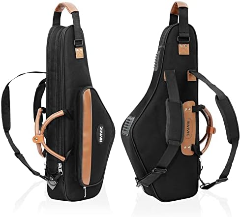BQKOZFIN Saxophone Gig Bag, Alto Saxophone Case & Bag with 1200D Water-resistant Oxford Cloth, 15mm Pearl Cotton Carrying Saxes handbag and Backpack