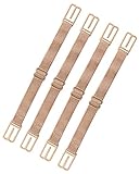 LeonHien Women's Bra Strap Clips Holder Non-slip Adjustable Elastic-4 Packs(Beige)