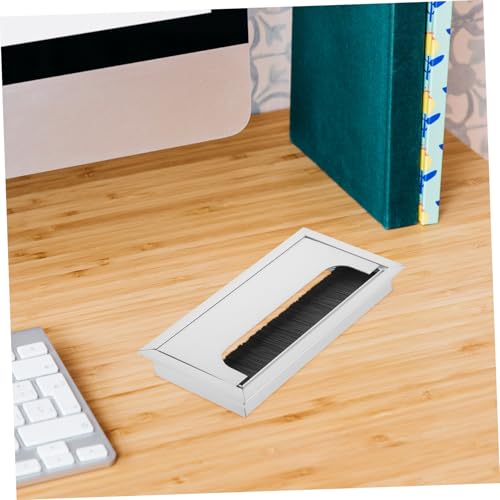 Tapa para agujero de escritorio para cables, aleación de aluminio, diseño cuadrado, para organización limpia de cables, fácil instalación miniatura 4