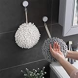 InfantLY Bright Bathroom Soft Hand Towel Chenille Hanging Towel Kitchen Towels Plush Quick-Drying To