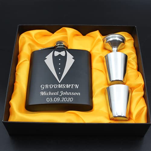 Petaca personalizada de acero inoxidable grabada con láser para cumpleaños boda aniversario regalo personalizado Cover