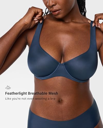 Image of INLYRIC Women's Mesh Balconette Bra Unlined | Ultra-soft, Unlined, Underwire, Light Support, No Padding, Semi-sheer, Demi, Seamless Look, Sexy, Supportive Comfortable
