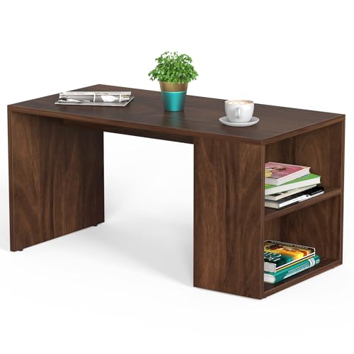 Image of BLUEWUD Tayvue Engineered Wood Coffee Center Sofa Tea /Teapoy Console Table for Sofa Set Living Room Home Hall (Brown Maple)