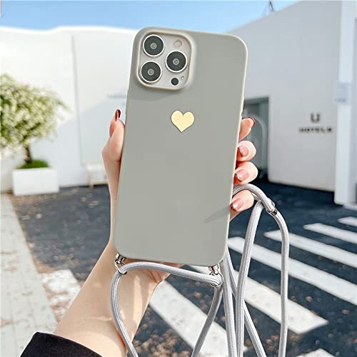 Collier cordon iPhone 7 coque souple avec lanière amovible gris Gary