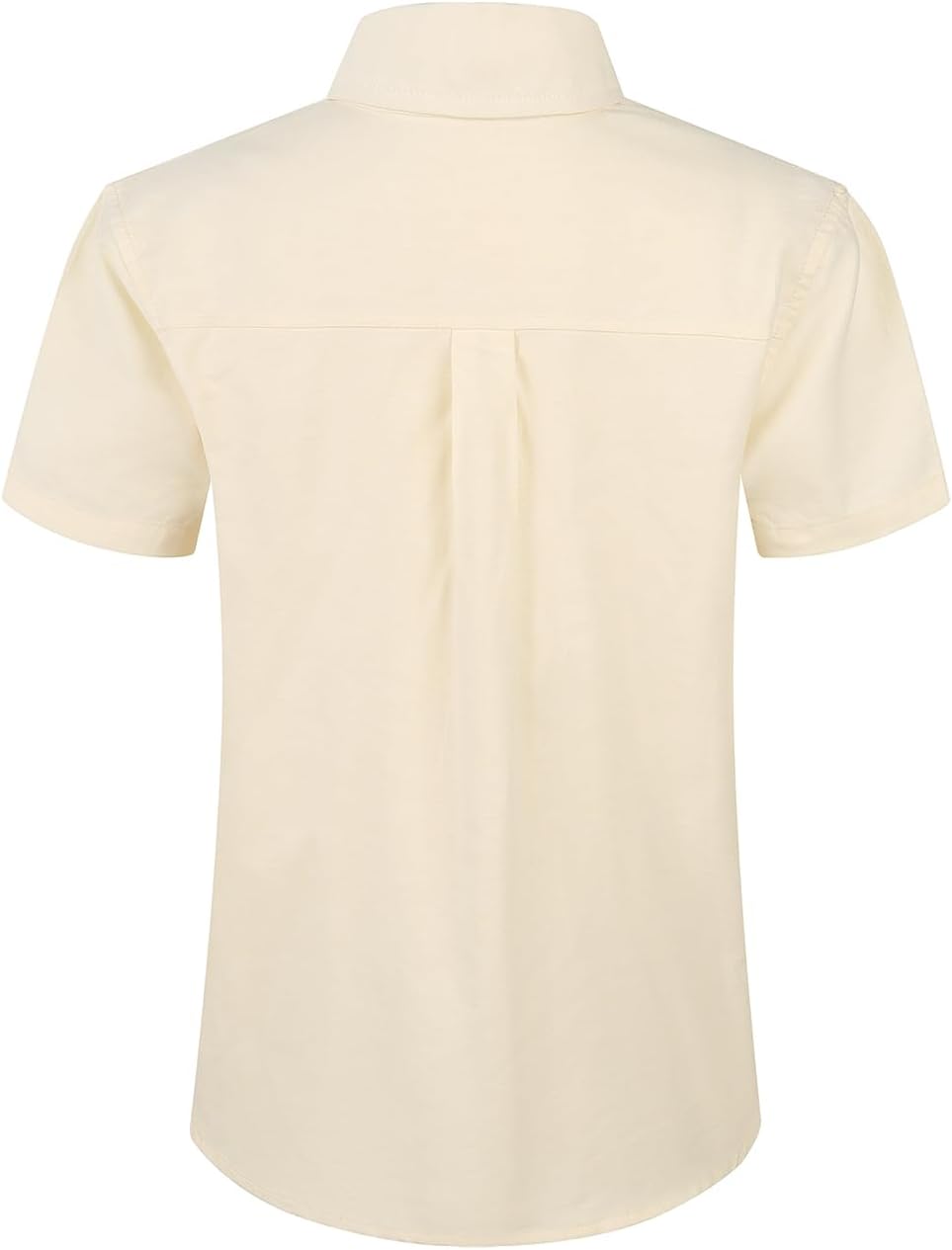 Spring&Gege Boys' Short Sleeve Uniform Oxford Shirt Cotton Solid Button Down Dress Shirts (4-14 Years) - Image 2