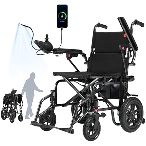 Arshin Electric Wheelchairs for Adults & Seniors, 15 Miles Foldable Power Wheelchair 286lbs Capacity, All Terrain Motorized Wheelchair with Removable Battery & USB Port (Black)
