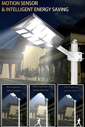Gefolly 1000W Solar Street Light Outdoor, 100000LM Commercial Parking Lot Light Dusk to Dawn 6500K Solar Security Flood Light Solar Outdoor Light for Roard, Garden, Basketball Courts -2 Pack