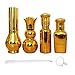 Produktbild Glasflaschen für Ätherische Öle, 20ml Nachfüllbar Roll On Flaschen mit Trichtern Transfer-Pipetten für Home Travel Verwendung (4 Arten) (Golden)