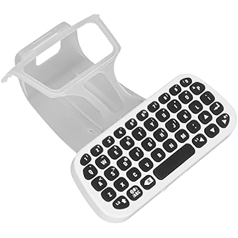 Leapiture Wireless Controller Keyboard for PS5 Wireless Mini Chat Keyboard for Messaging and Gaming Live Chat with Clip and Charging Cable White Cover