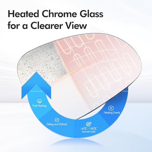 Heated Wing Door Mirror Glass Driver Right Side Compatible With Audi Q5 Q7 Q5 2009-2017 Q7 2010-2015 Right - Image 6