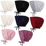 Lucky staryuan Women's Lace Under Hijab Cap, Muslim Inner Scarf Hat with Elastic, Undercap Headwear (8, Multi-colors)
