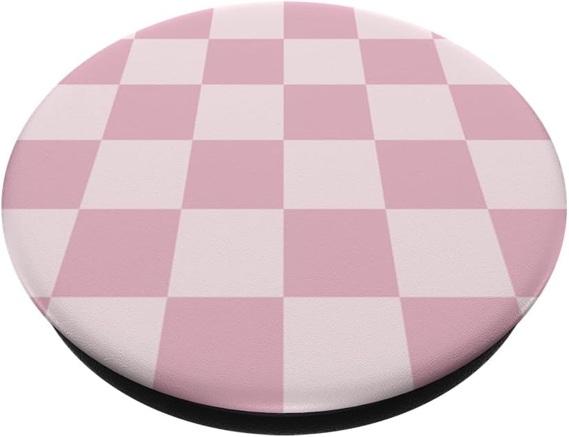 Checked Pink Checkerboard Pattern PopSockets Adhesive PopGrip - Image 2