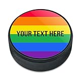 GRAPHICS & MORE Personalized Custom Rainbow Pride 1 Line Ice Hockey Puck