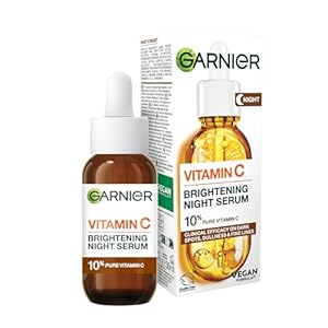 Garnier Targeted Anti Dark Spot Night Serum for Face, with 10% Pure Vitamin C & Hyaluronic Acid, Anti Pigmentation & Dullness, for All Skin Types, Approved by Cruelty Free International, Vegan, 30 ml