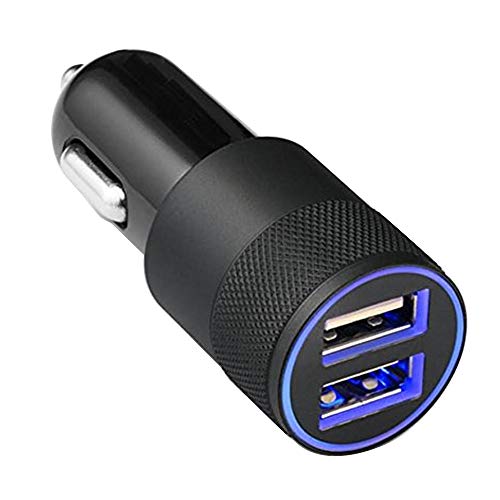 MMOBIEL Chargeur Allume-Cigare (5V/4.8A/24W) Voiture/Camion Double Port USB pour Tablette pour Smartphone iPhone 13/12 Pro (Max)/11 Pro (Max)/X/XR/XS (Max)/8(+) Samsung S20/S10/S9/Note 20/10 (Noir)