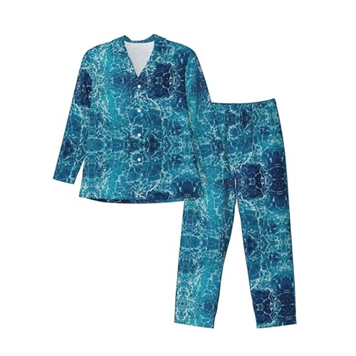 Pyjama boutonné homme motif océan tropical pour la routine du coucher