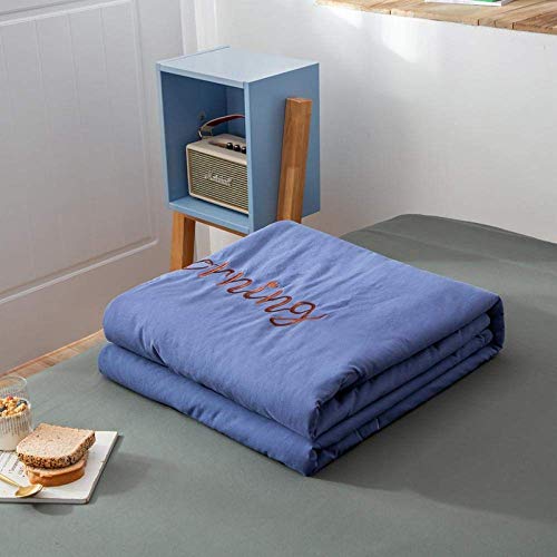 WLD Summer Air-Conditioning Quilt Quilt Die Summer All Cotton Air Conditioner wird von Summer-150 * 200Cm_Plum Color gesteppt,Blau,220 * 240 cm