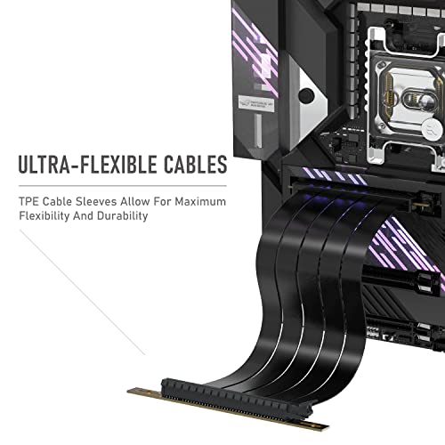Cable Elevador PCIe Gen 4 16x GPU Tarjeta Extensión 30cm Ángulo Recto 2