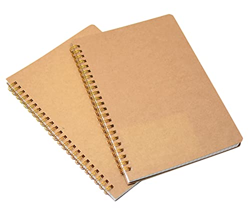 Yyaaloa 2Pcs Spiral Notebooks A5 6X8 Soft Cover Journals Planners 200 Pages Wirebound Memo Notepads Diary Notebook With Black Pen For Work School Writing And Drawing (A5, Ruled) #TOP3