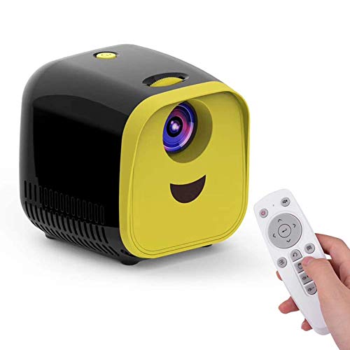 Beweglicher Miniprojektor, Heimkino-Projektor Mit Fernbedienung, HD-LED-Mikroprojektor 1000 Lumen Kids Home Media Player Für PC Laptop,Schwarz