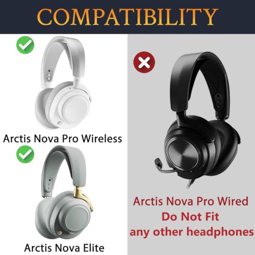 Repuestos Almohadillas para Auriculares SOULWIT compatibles con Steelseries Arctis Nova Pro Wireless y Arctis Nova Elite, Almohadillas con Espuma de Memoria para Aislamiento de Ruido, Grosor Añadido - Blanco miniatura 2