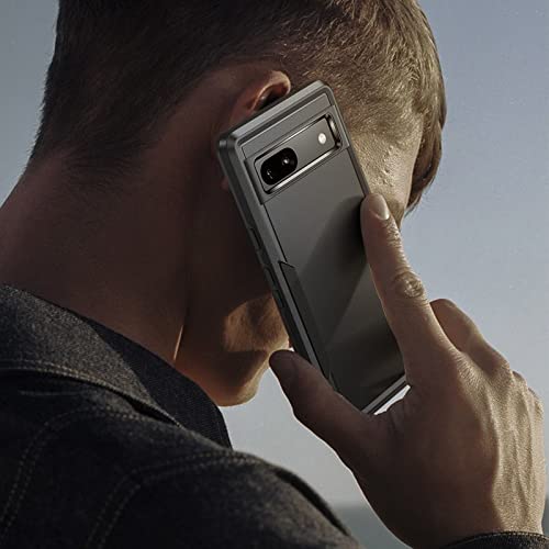 Lk For Google Pixel 7A Case, [10X Military Drop Protection][Bulletproof Material Matte Back] Soft Bumper Frame Slim Thin Protective Phone Cover, Matte Black #TOP6