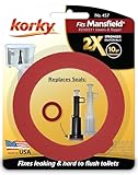 Korky 457 2X Long Life Seal Fits Mansfield 210 and 211 Fixes Leaking Tower Style Valves and Hard-to-Flush Toilets-Easy to Install-Made in USA, Red