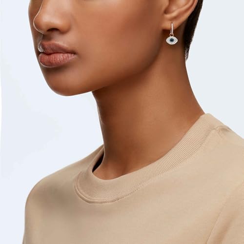 Image of SWAROVSKI Unisex Symbolic Evil Eye Hoop Pierced Earrings, Rose-Gold Tone 5425857