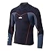 Gill Mens Race Firecell 3.5mm Neopren-Neoprenanzug-Oberteil - Dark Denim Orange - Thermisch warme Wärmeschichtschichten Schnell Dry