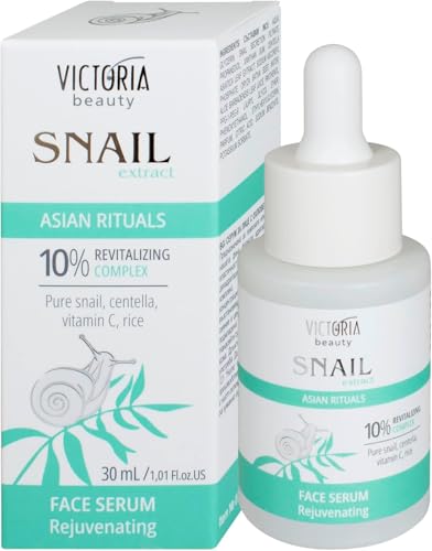 Victoria Beauty Sérum de baba de caracol de alta dosis, antienvejecimiento caracol sérum facial con Centella Asiática, vitamina C y extracto de arroz contra las arrugas para un rostro hermoso, cuidado