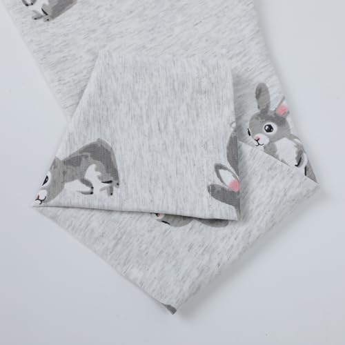 Image of HILEELANG Toddler Girl Easter Outfit Spring Summer Cotton Leggings Pants Tees Shirts Clothing Sets