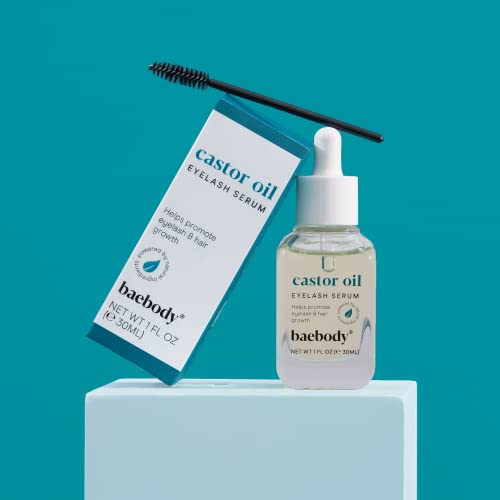 Baebody Castor Oil Eyelash And Eyebrow Growth Serum With Treatment Applicator Kit, 1 Ounce #TOP4