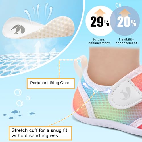 Image of FEETCITY Toddler Water Shoes Boys Girls Swim Shoes Quick Dry Kids Aqua Socks Barefoot for Beach Swimming Pool