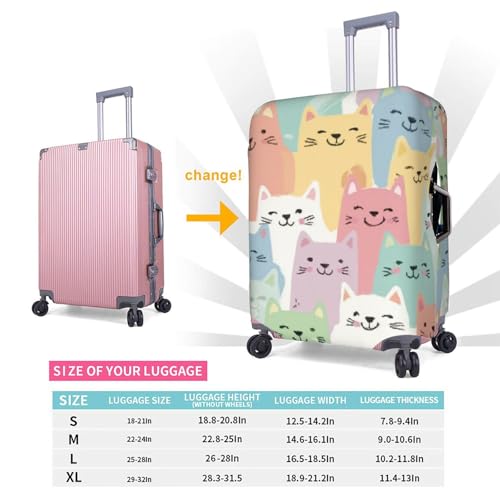 Cute Cats Pet Luggage Cover Washable Suitcase Cover Anti-Scratch Luggage Protector Covers Elastic Suitcase Identify S fits 18-21 Inch Luggage2