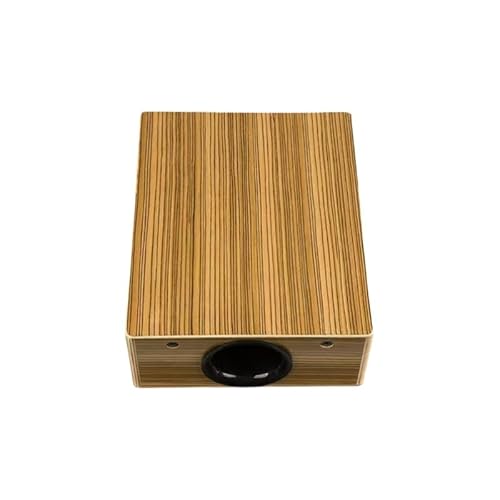 ポータブル木製カホン、四角い箱型打楽器、コンパクトなハンドドラム、初心者、旅行、練習に適したポータブル打楽器 (C-68Z ゼブラウッド,ナチュラル)