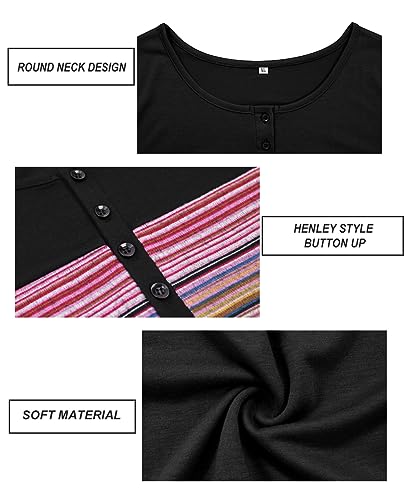 Image of CARCOS Plus Size Tops for Women Long Sleeve Fall Tunic Color Block Camo /Plaid /Leopard /Fall Blouse Crewneck Tshirt XL-5XL