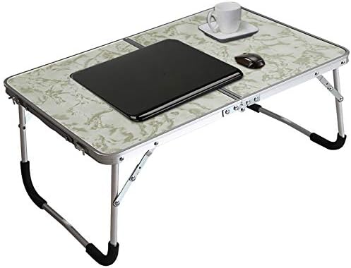 Jucaifu Foldable Laptop Table, Bed Desk, Breakfast Serving Bed Tray, Portable Mini Picnic Table & Ultra Lightweight, Folds in Half with Inner Storage Space (Stripe)