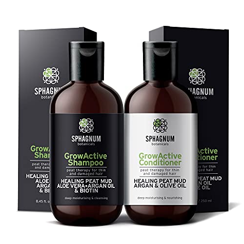 Hair Growth Shampoo and Conditioner - Natural Argan Oil Treatment with Effective Peat Mud for Thin and Damaged Hair. No SLS/Parabens. Powerful Organic DHT Blocker. Best for Hair Lossâ€¦