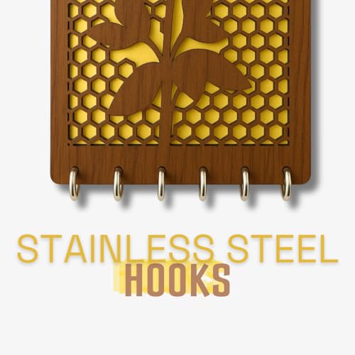 Image of Key Hanger for Wall (Golden Honeycomb)