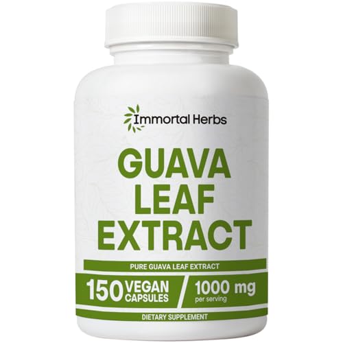 Immortal Herbs Guava Leaf Extract 1000mg 10:1 Extra Strength 150 Pills Non-GMO & Gluten-Free Guava Extract Capsules for Women and Men