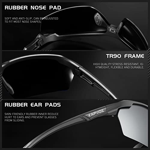 KAPVOE Sports Sunglasses Polarized Cycling Glasses Baseball Running Mountain Bike Triathlon Golf MTB for Men Women - K87 - Image 4