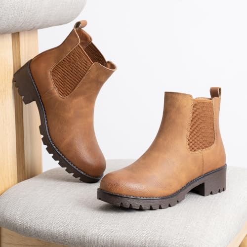 Image of Vepose Women's 9607 Chelsea Ankle Boots Pull-On Booties for Women