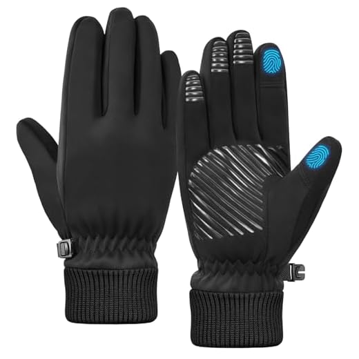 LOUXPERT Winter Waterproof Gloves for Women: Water Proof Touch Screen Gloves for Men Running Hiking, Cold Weather Touchscreen Phone Texting Warm Snow Water Resistant Thermal Black