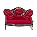 1:12 Miniature Mini House Furniture Vintage Red Wooden Carved Sofa for Miniature Accessories Furniture Decoration Birthday