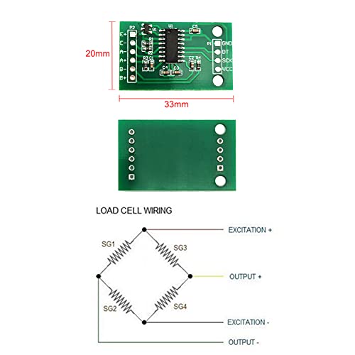 shanghj 4 sets digital load cell weight sensor  hx711 adc module weighing sensor for arduino diy portable electronic kitchen scale kit 5kg
