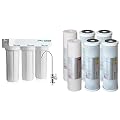 APEC Water Systems WFS-1000 3 Stage Under-Sink Water Filter System, White & Filter-SETX2 US Made Double Capacity Replacement Stage 1-3 for Ultimate Series Reverse Osmosis System, 6 Count, White