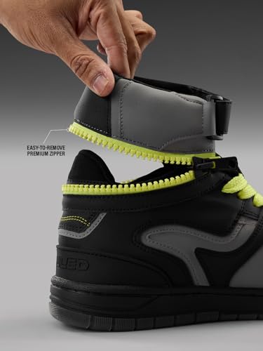 Image of The Souled Store UBZ Convertible: Shuttle 2-in-1 High Top Low Top Sneaker Textured PU and Padded Mesh Breathable Flexible Sole Streetwear Casual Sneakers for Men UK 6-11