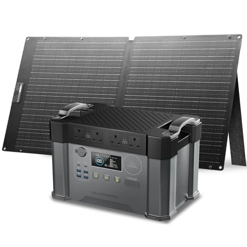ALLPOWERS S2000 PRO Portable Power Station with 1x 100W Foldable Solar Panel, 1451Wh 2400W AC (Peak 4000W) Solar Generator, UPS Function Backup Battery Pack for Home Emergency Power Outdoor RV Camping