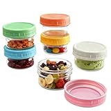 Hniuyun 6 Pack 80 ml Glass Jars, Glass Small Food Storage Container with Lids, Reusable Sauce Containers for Lunch Box Work Trip - Image 1
